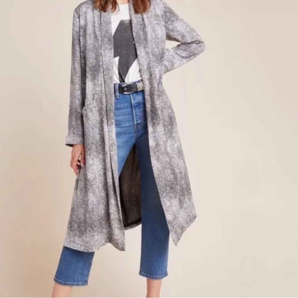 FIRM NWT Anthropologie BB Dakota Serpentine Snake Print Flowy Open Duster SZ S